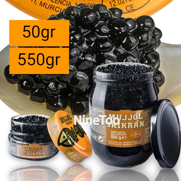 Mullet Roe Caviar Pearls Black Eurocaviar Shikran Telur ikan