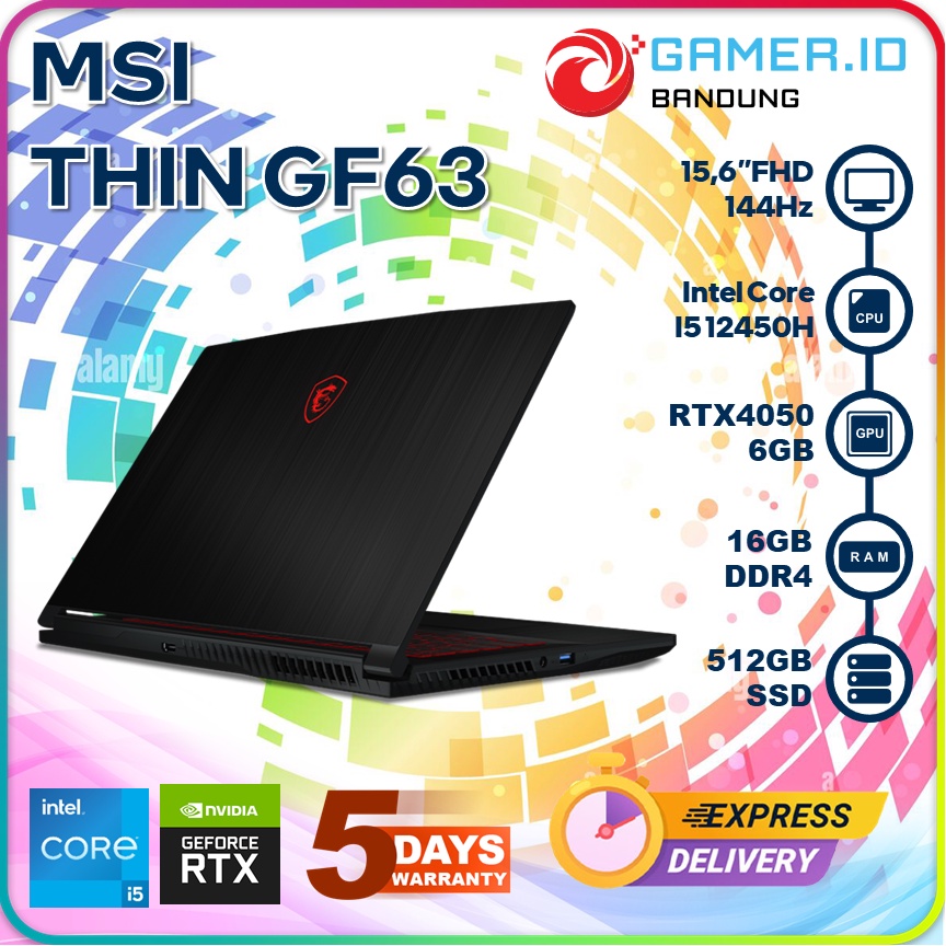 MSI THIN GF63 I5 12450H RTX4050 16GB 512GB 15.6FHD 144HZ
