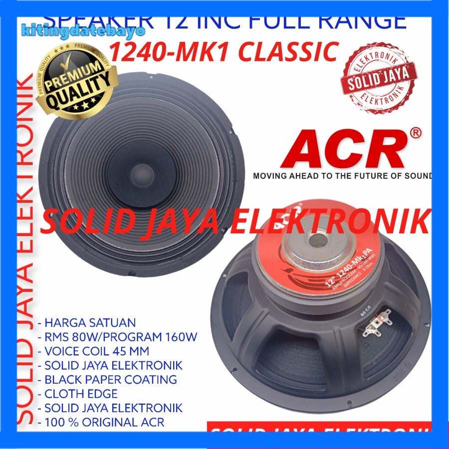 Speaker Acr 12 Inc 1240 Mk1 Fullrange Pa Classic Full Range 1240Mk1 1240-Mk1 1240 Mk1 Mk Fulrange In
