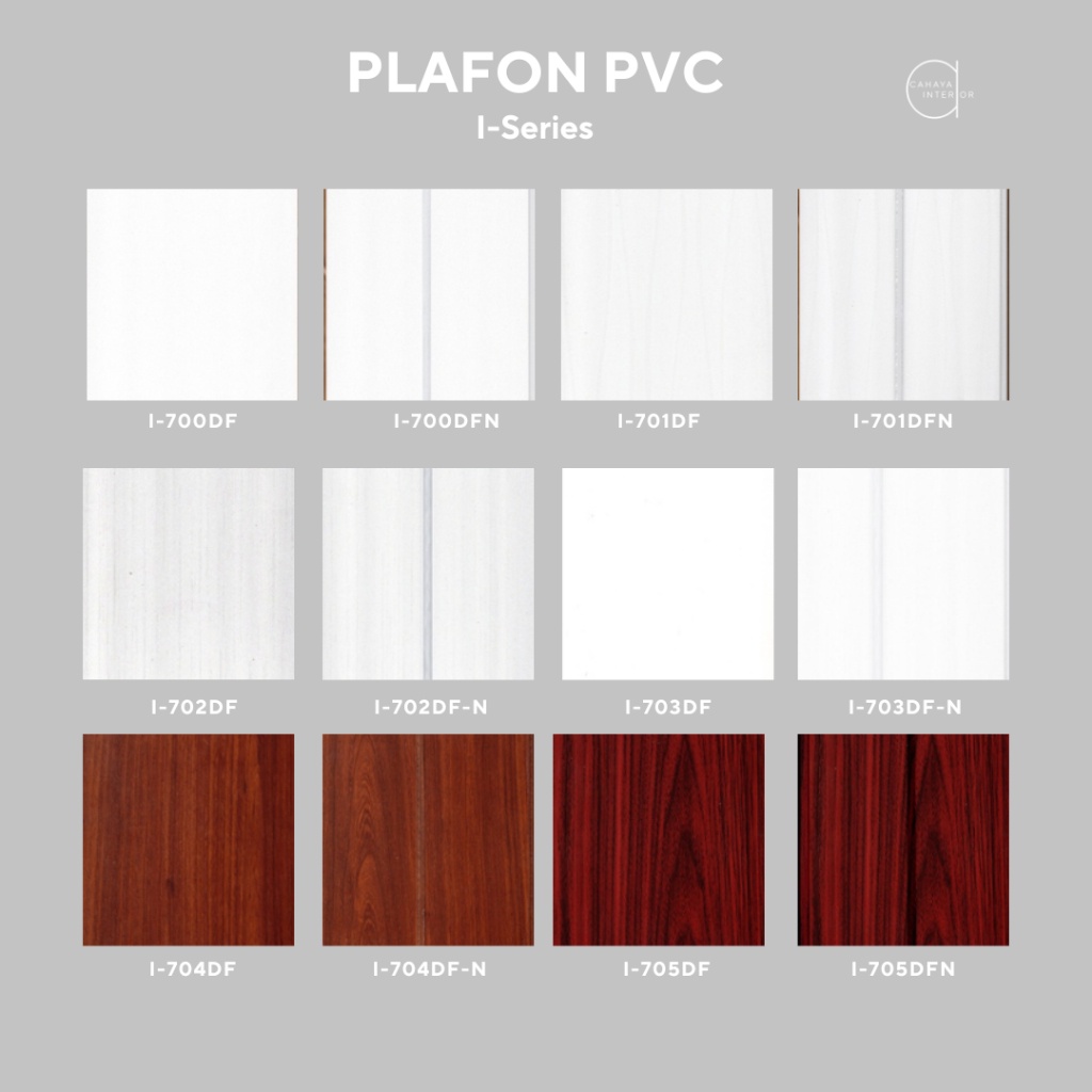 I-SERIES PLAFON PVC MOTIF KAYU BERKUALITAS UKURAN BERAGAM ANTI RAYAP ANTI AIR