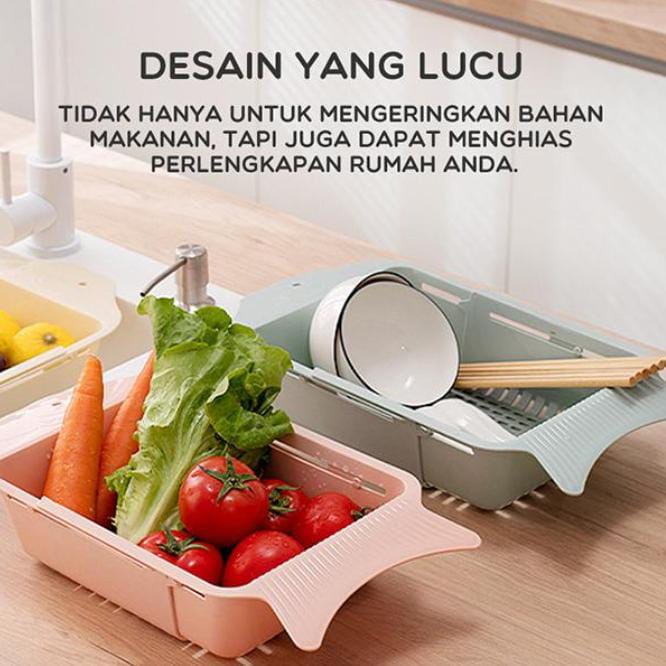 Keranjang Penyaring Buah Sayur Wastafel Samono SDB01 Drain Basket Adjustable Multifungsi -missbejogrosir