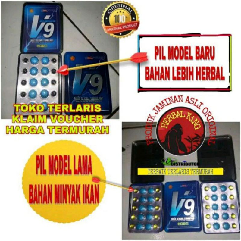 Promo OBAT KUAT PRIA HERBAL V9 ASLI 100% ORIGINAL OBAT KUAT STAMINA PRIA TAHAN LAMA | VIGRA PIL BIRU