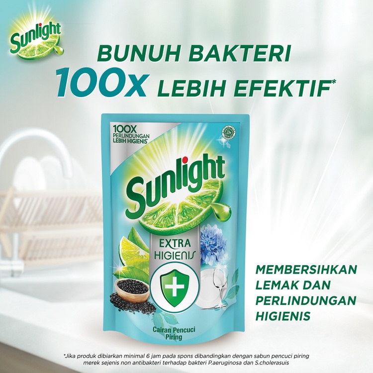 Sunlight Sabun Cuci Piring Cair Refill Extra Higienis 650 mL x2