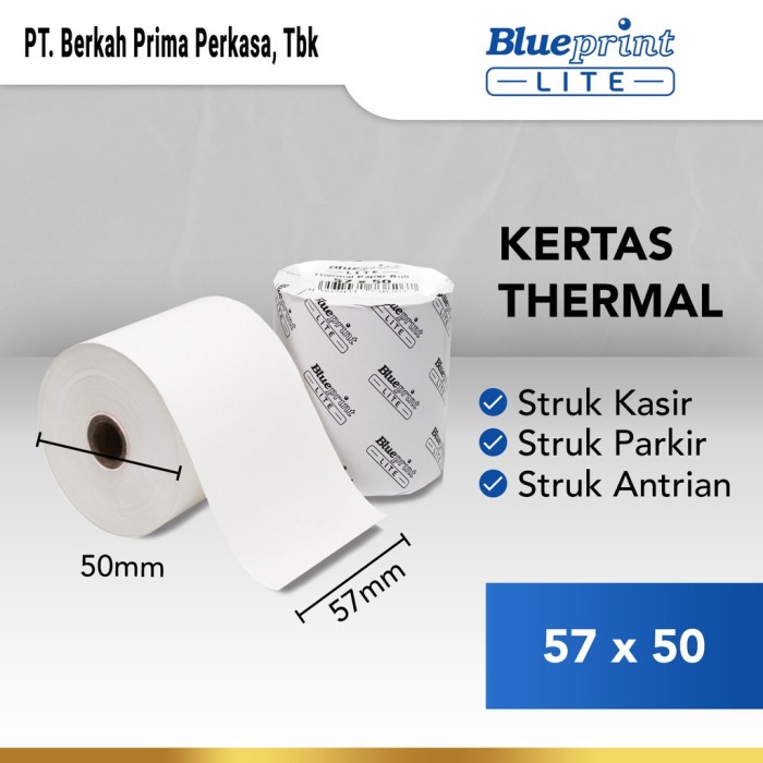 

Kertas Thermal / Struk Roll Kasir Blueprint 57 x 50 mm