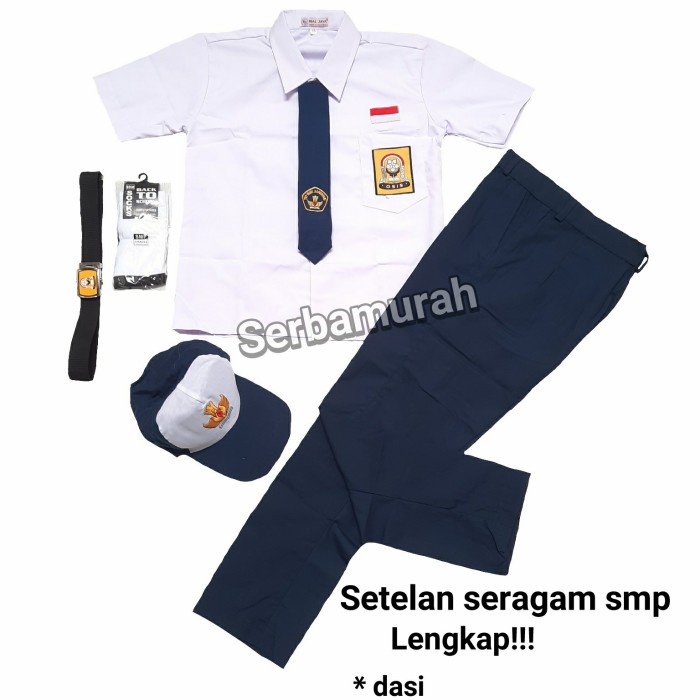 

[MEDAMART] BEST QUALITY setelan seragam sekolah smp anak lakilaki baju pendek celana panjang kelas 2 smp