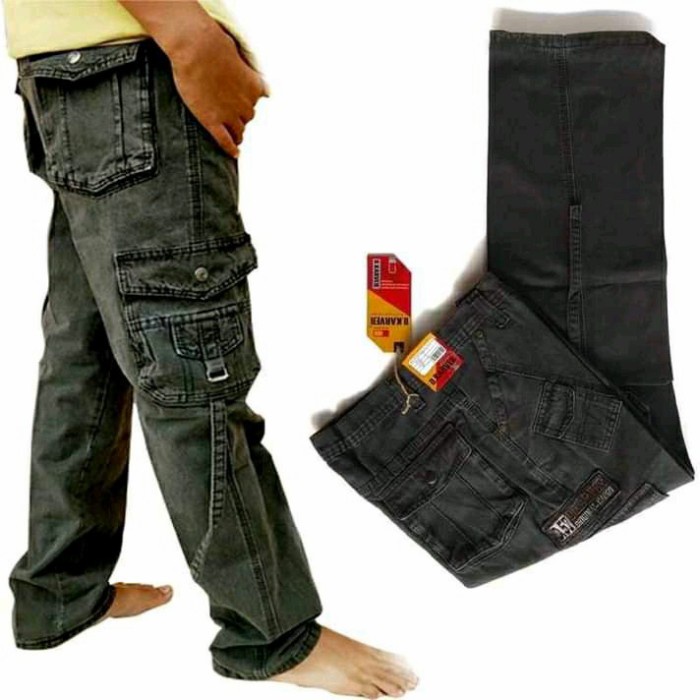 Celana Cargo Jeans Panjang Pria Dewasa Kempol Regular Fit