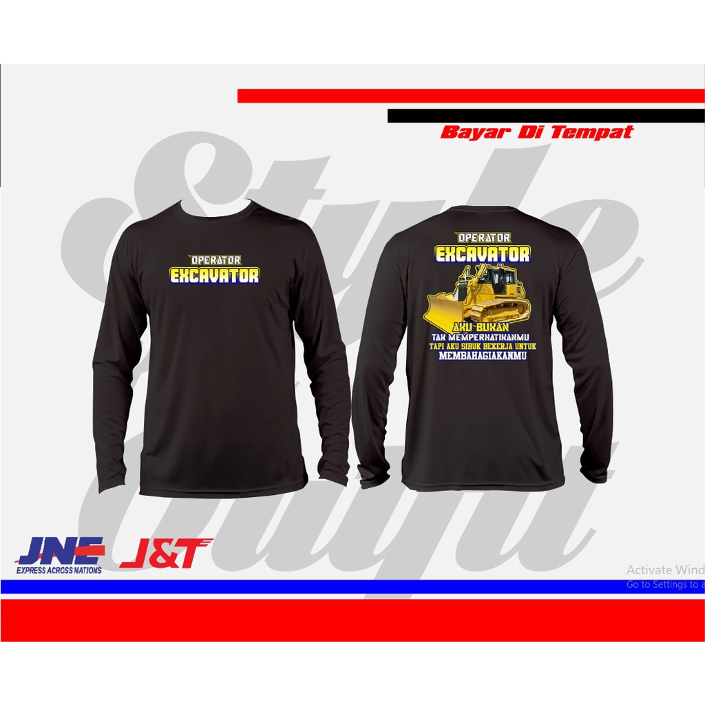 Baju KAOS EXCAVATOR Lengan Panjang PREMIUM | Kaos Excavator