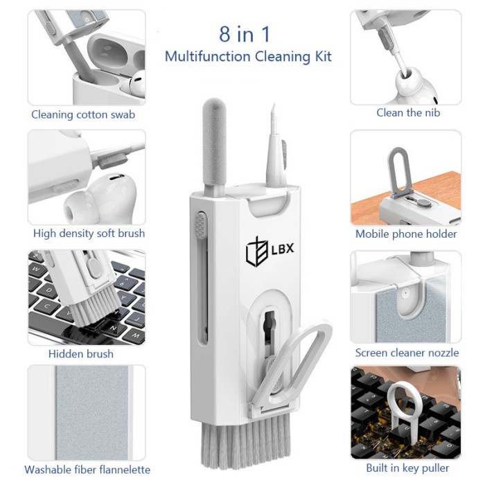 8 in 1 Cleaning Brush Kit Pembersih Gadget HP Camera Laptop Keyboard 8in1 smartphone digital watch layar lcd dashboard mobil