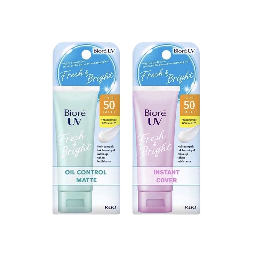 (DISKON SPECIAL) Biore UV Fresh & Bright Instant Cover - Oil Control Matte Sunsncreen SPF 50+ PA+++ 