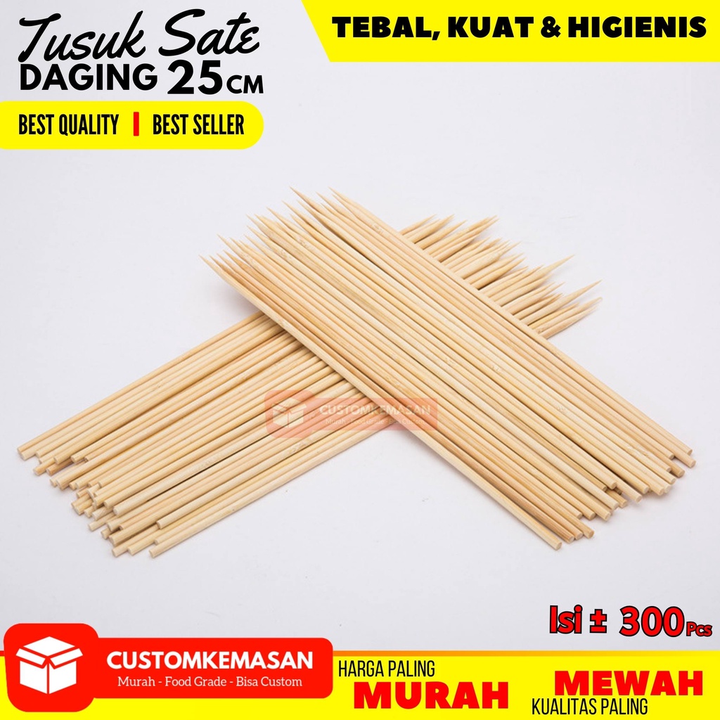 Tusuk Sate 25cm / Tusuk Sate Daging / Tusuk Sate Panjang / Tusuk Sate / Tusuk Bambu / Tusuk Sate Bam