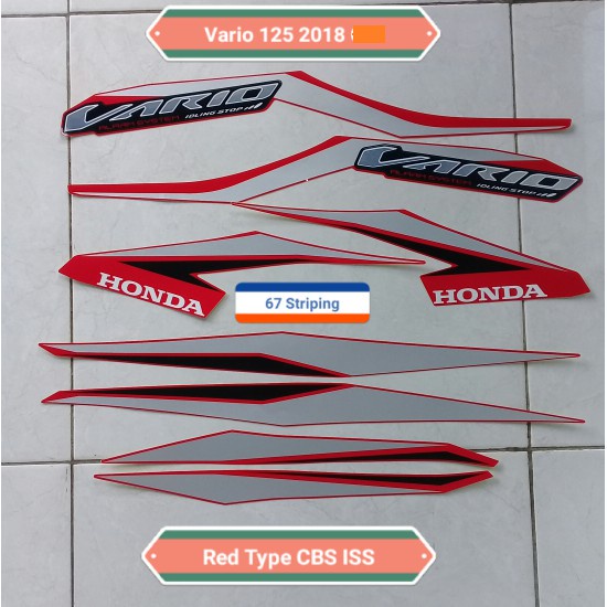 Stiker Striping Motor Honda Vario 125 CBS ISS 2018 Merah