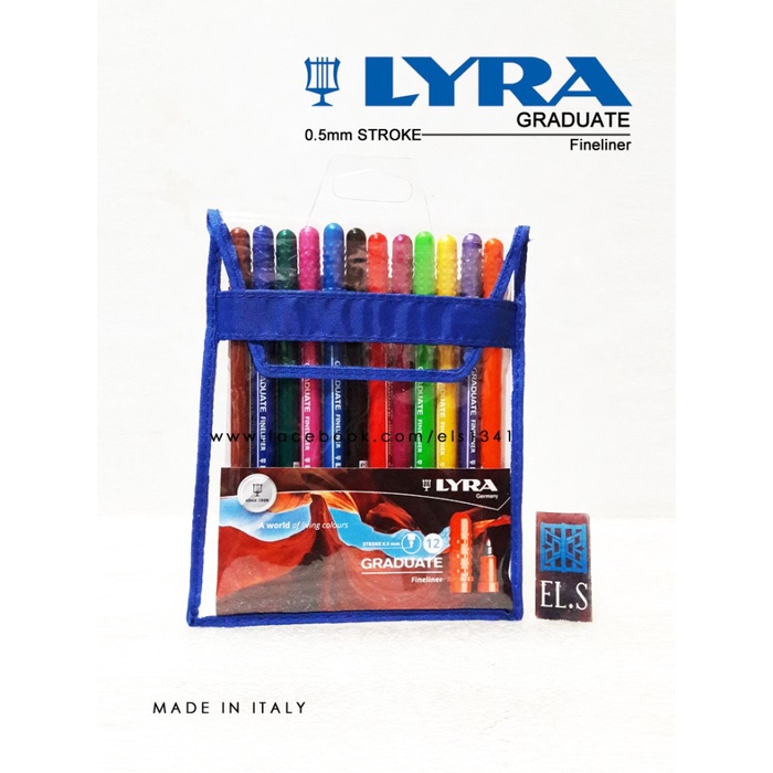 

Lyra Graduate Fineliner set 12 warna