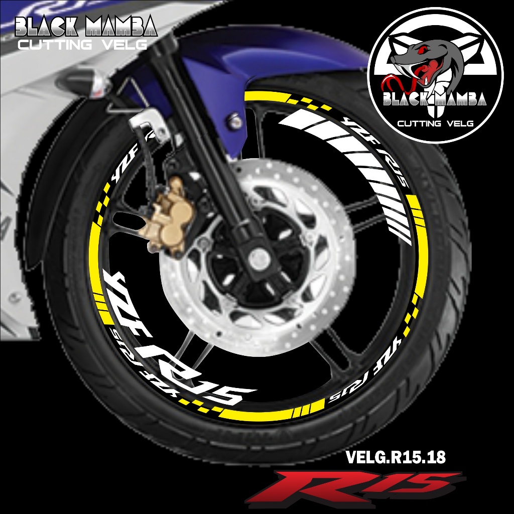 (COD) CUTTING STICKER VELG R15 - STIKER LIS LIST VARIASI BAN/VELG YAMAHA R15 18