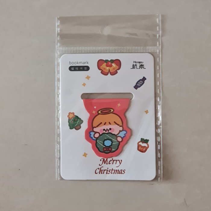 

[SG] Pembatas buku magnet corak NATAL edition bookmark X'MAS (3×4cm) - Angel Xmas
