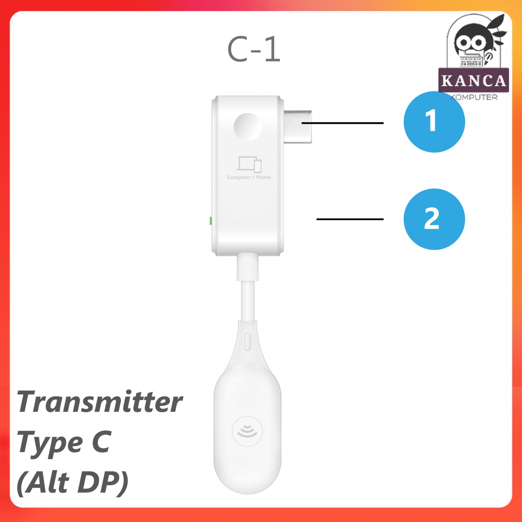 EZCast Compact Mate 2 HDMI Wireless Receiver and Transmitter Type C DP - C1R1