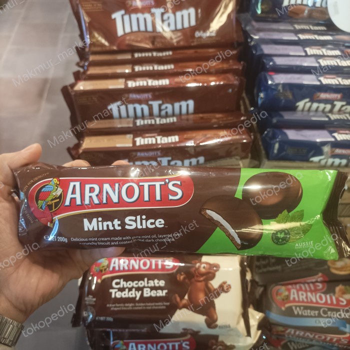 

arnott's chocolate mint slice 200gr pak import