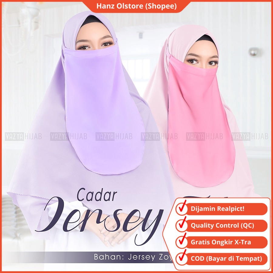Hanz Olstore Cadar Tali 1 Layer Niqab Niqob Yaman Nikab Nikob Terbaru 2024 Tali / Karet Bahan Jersey