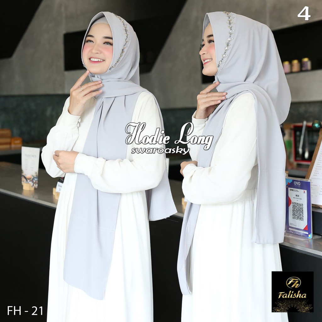 Jilbab Pashmina Hodie Long Swaroski Ori Falisha Hijab