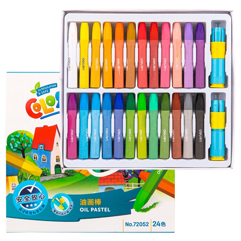 

Perlengkapan Menggambar Anak Deli Oil Pastel Colorigin 24 colors Crayon Warna Cerah