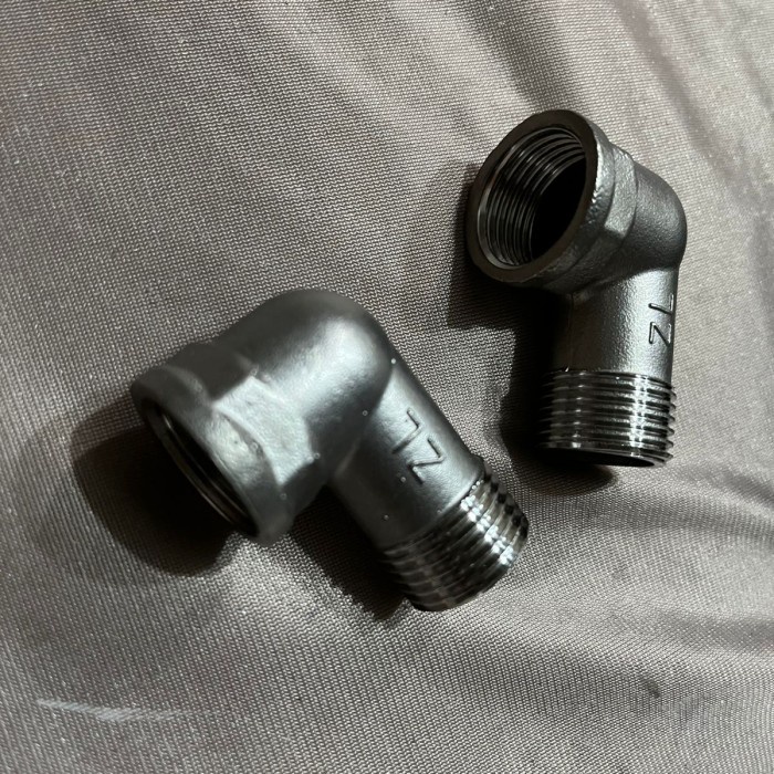 Knee elbow L drat dalam + drat luar 1/2" stainless steel 304
