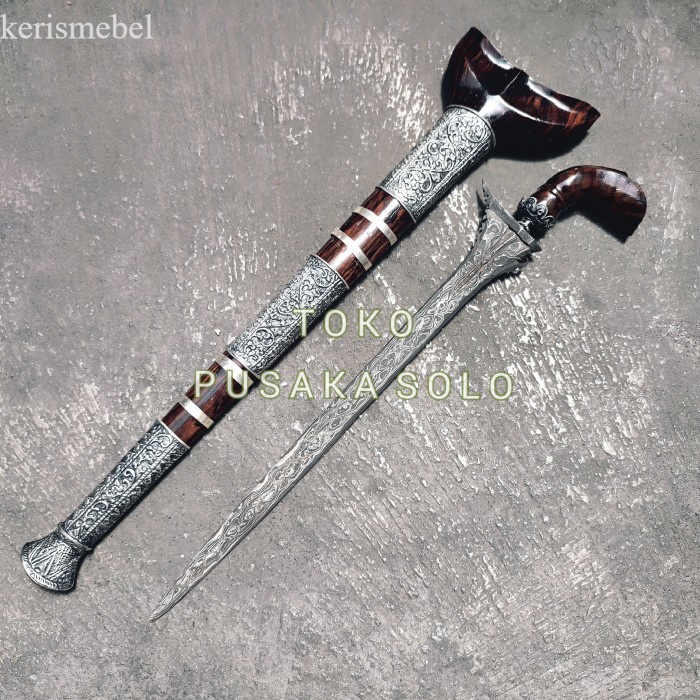 KERIS SINOM COROK ALUSAN PAMOR ULER LULUT WARANGKA SEPUHAN PERAK antik