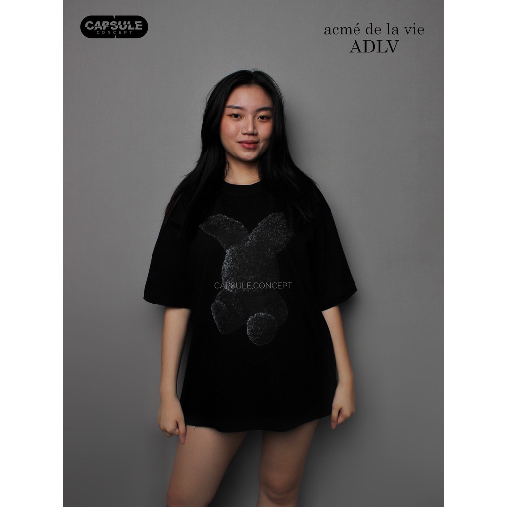 ADLV Acme de La Vie Black Fuzzy Rabbit Tee Black