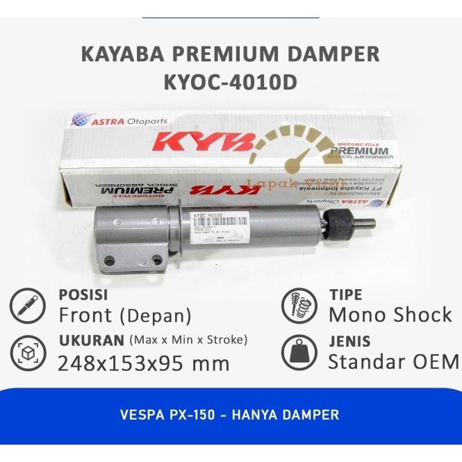 Shockbreaker Sok Depan Sokbreker Kayaba Vespa P150X PX150 Exclusive Excel Tipe 4010 D Tanpa Per Damp