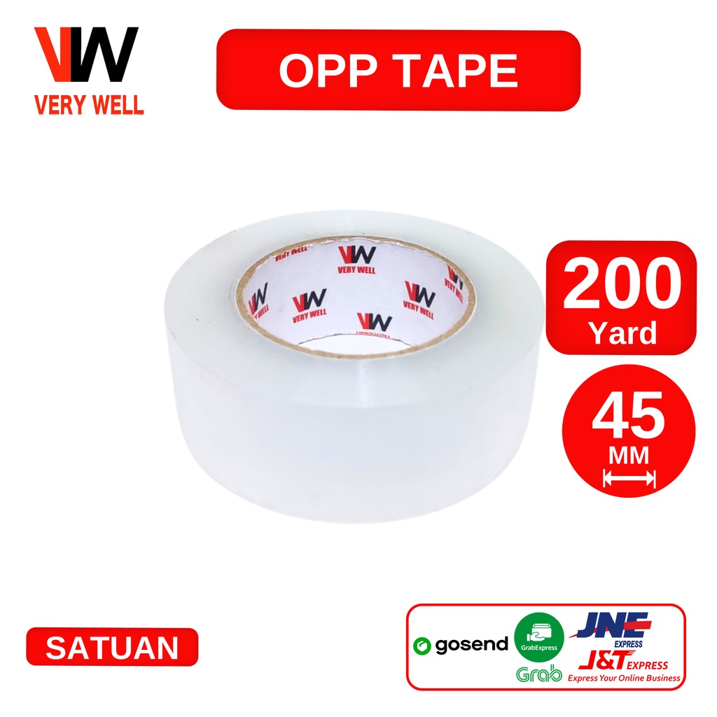 

Lakban Bening VERYWELL Tape 200 Yard