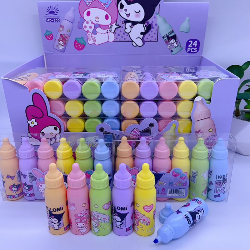 

(YUMI) sanrio highliter 6 warna botol dot stabilo sanrio terlucu (YUMI)