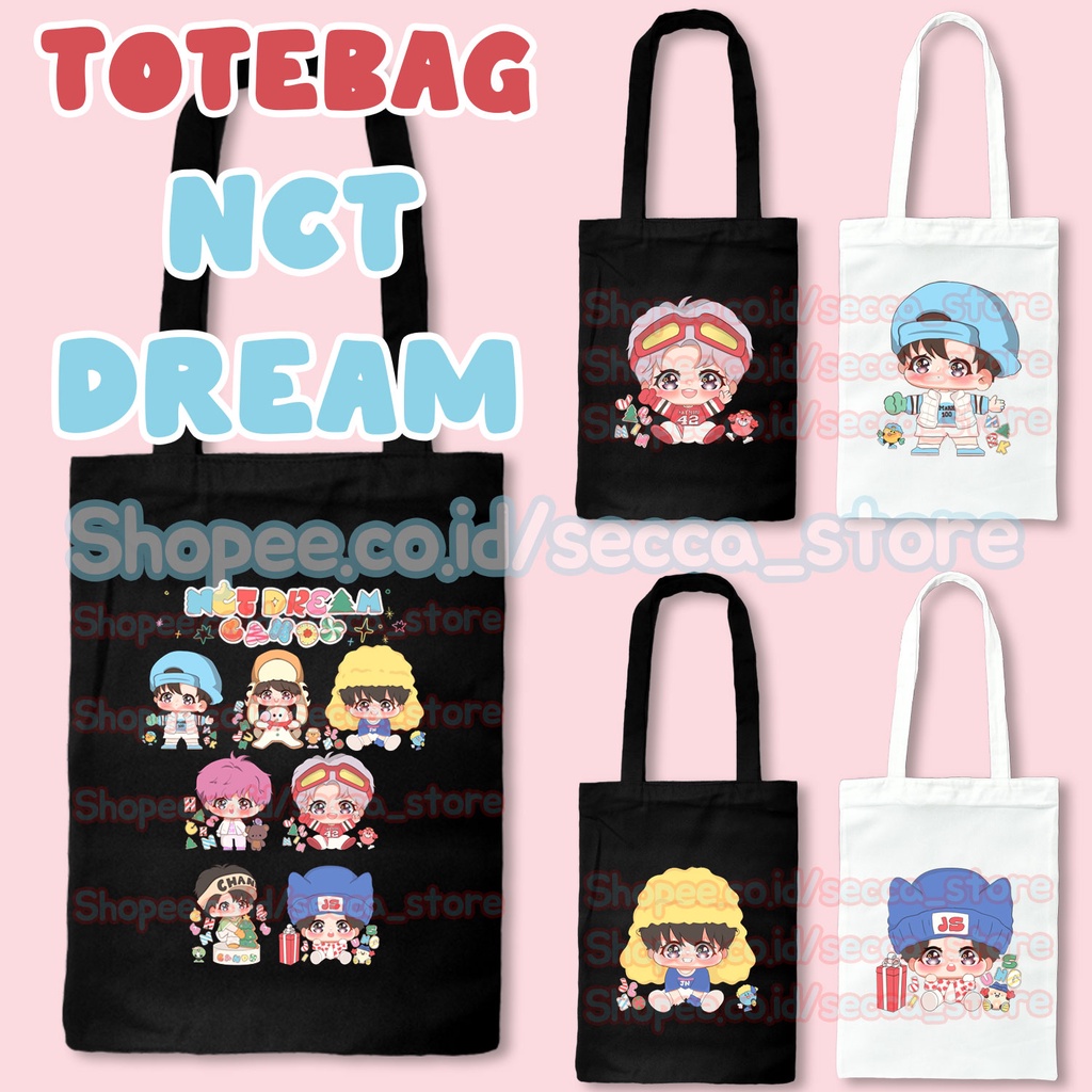 Totebag Resleting Nct Dream Candy NCT Candy Kpop Tote bag Resleting Lucu Korean Style Sanrio Chibi T