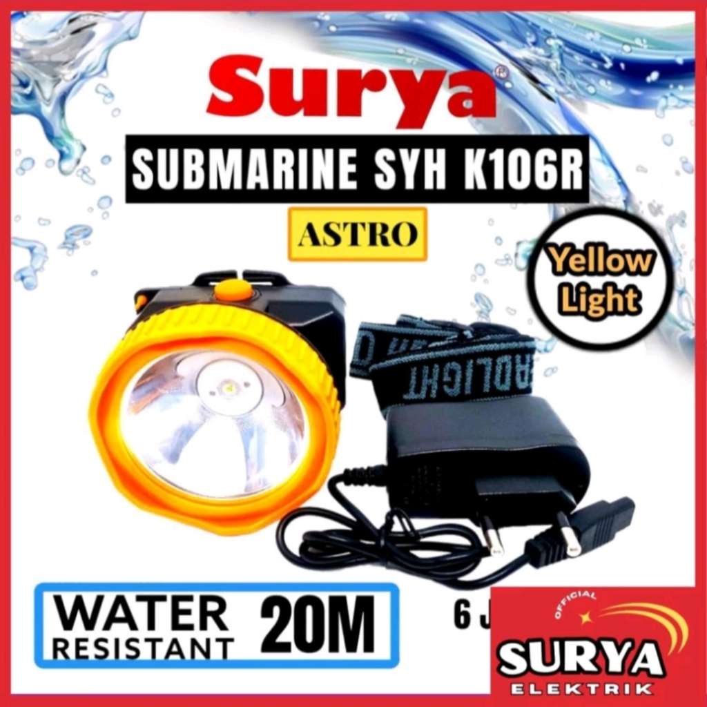 senter kepala selam surya astro 10 watt SYH K106R kuning