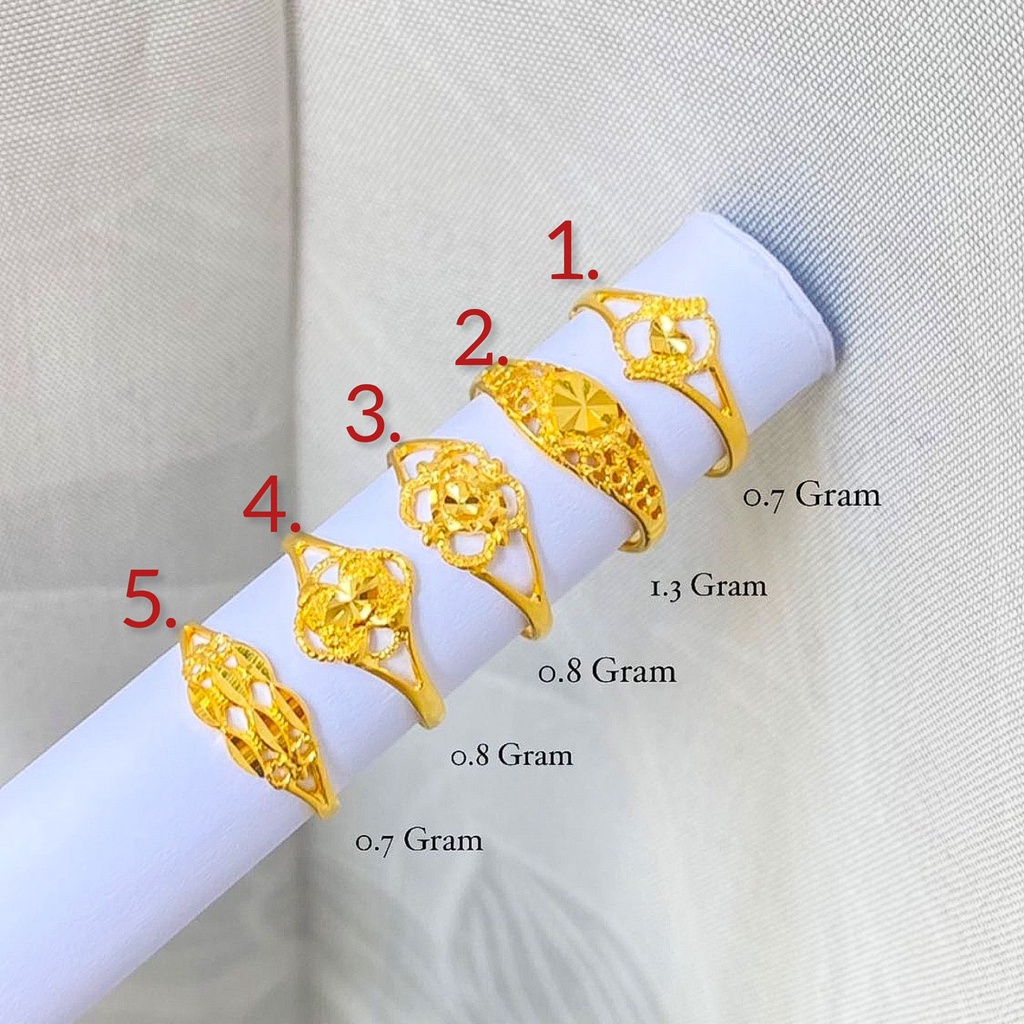 Cincin anak tanggung anak dan dewasa emas asli kadar 70 16k anak2 love tanpa permata ringan padat se