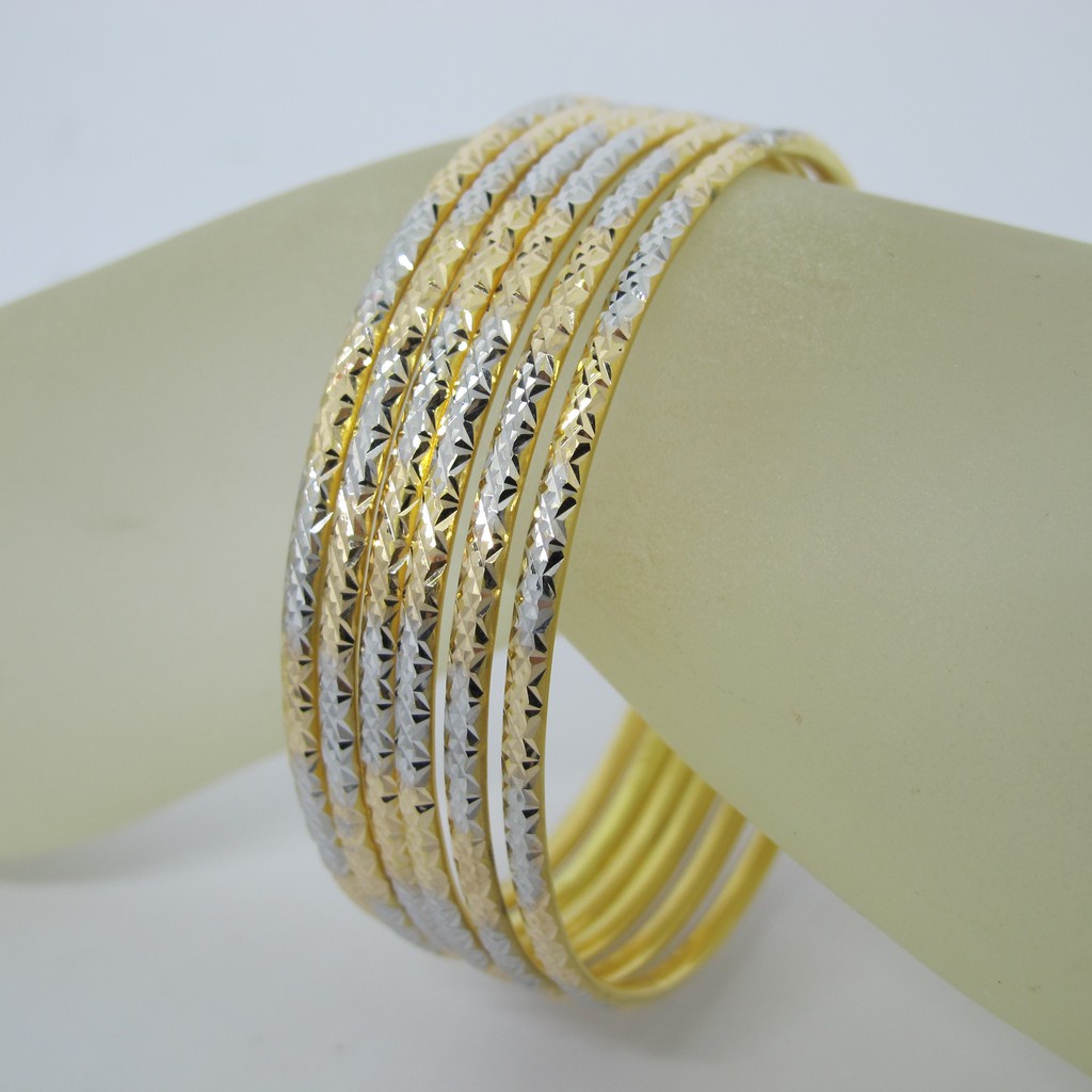Gelang tangan anak dan dewasa emas asli kadar 700 70% 22 16k D bangle ukir keroncong kuning putih ca