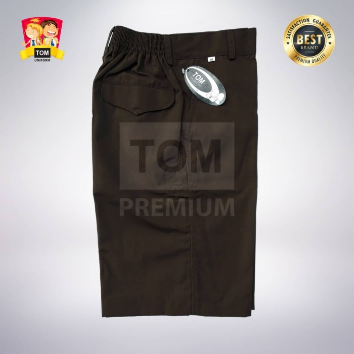 

[MEDAMART] BEST QUALITY Seragam TOM Celana SMP Pendek Karet Coklat Pramuka No 10