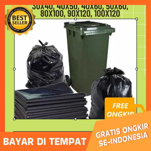 Plastik sampah Trashbag Kantong plastik sampah ukuran kecil besar jumbo warna hitam ecer