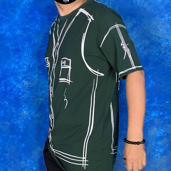 ✨BISA COD✨ -KAOS PRIA DISTRO FASHION COWOK  IMPORT PREMIUM BRANDED F-42 - Hijau, M Kaos Dewasa Kaos 