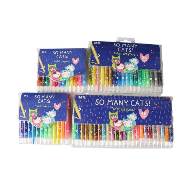 

M&G So Many Cats Twist Crayon set 12 24 36 48 colors PVC Bag Package