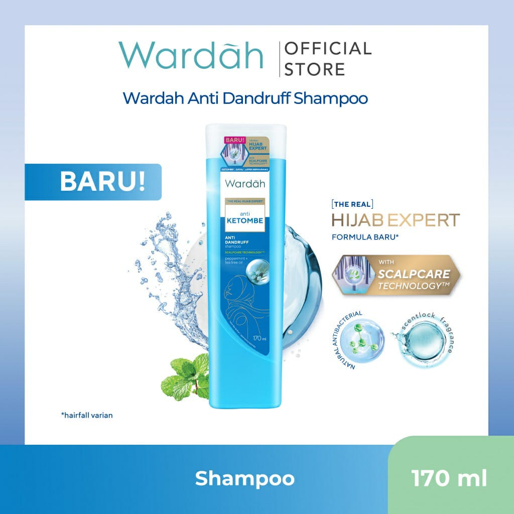 BEAUTYLAND WARDAH 170 ML SHAMPOO DAN CONDITIONER NUTRI SHINE HAIR FALL ANTI DANDRUFF HAIRCARE SAMPO