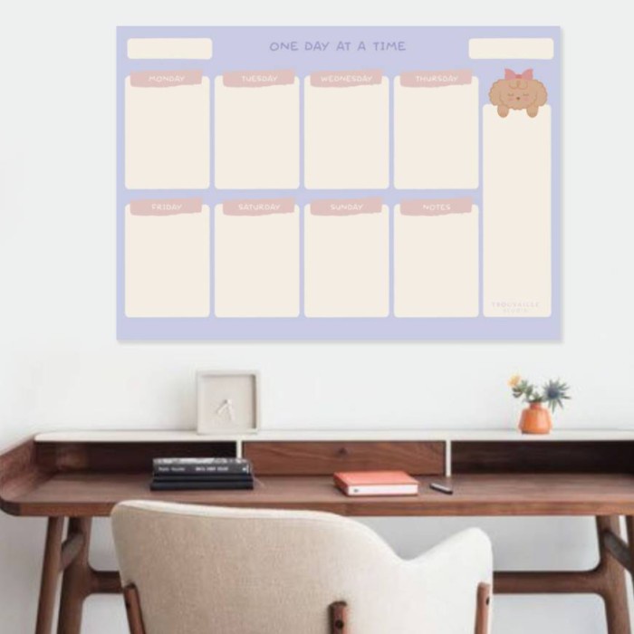 

schedule board / papan jadwal / weekly planner / wallplanner - Weekly - Lilac