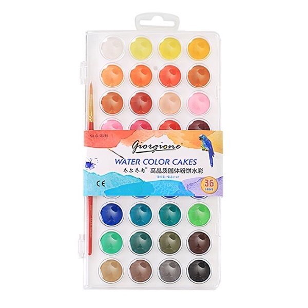 

Giorgione Solid Watercolor Paint Cake Set 36 Warna Cat Air Portable Watercolours