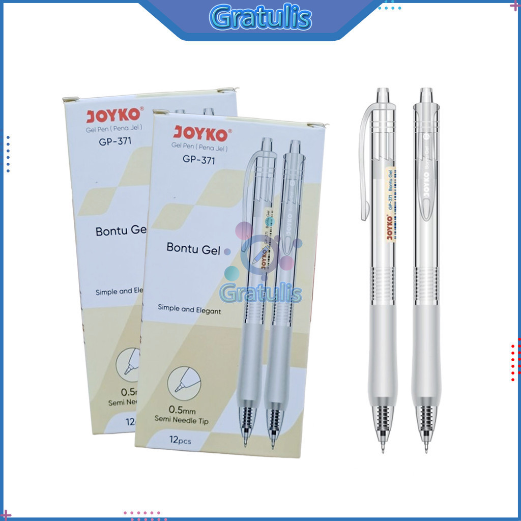 

PULPEN BONTU GEL GP-371 JOYKO [1 PACK/12 PCS] / ALAT TULIS SEKOLAH / BOLPEN PENA BALLPOINT PEN POLPEN TINTA JEL 1 PAK