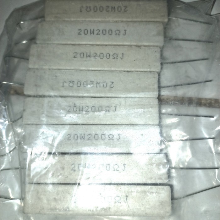 

R kapur 200ohm 200 ohm 200R 20w 20watt 20 watt Resistor balok kotak 20wat wat w