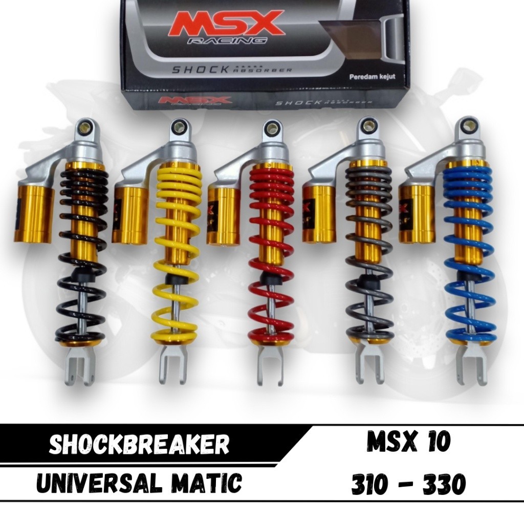Shockbreaker Model DBS MSX 10 Ukuran 310 330 Shock Tabung Gold Sok Motor Matic Universal Poseidon Ra