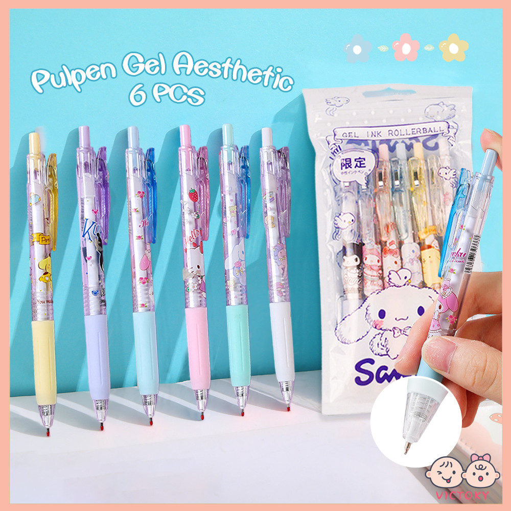

VICTOKY Pulpen gel mekanik karakter/ Pulpen aesthetic korea 6PCS/Set