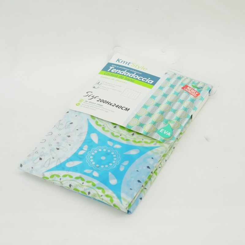 Gorden Kamar Mandi Motif Lingkaran Tebal / Tirai Kamar Mandi Cetak Waterproof / Gorden Kamar Mandi +