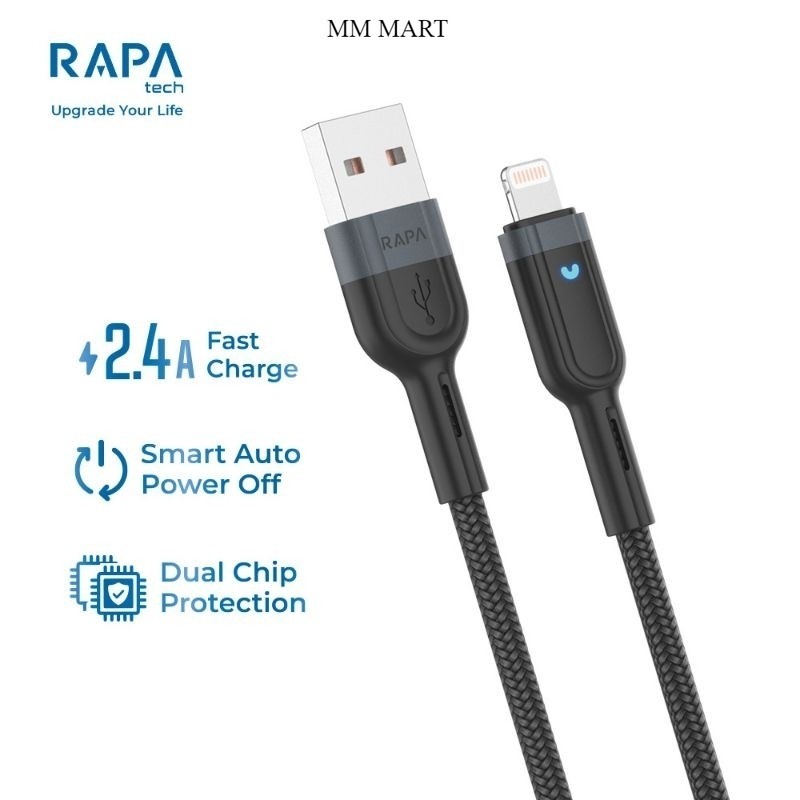 RAPAtech DC1101 DC1102 Line Off Type-C / Lightning Smart Auto Power Off Fast Charging Cable