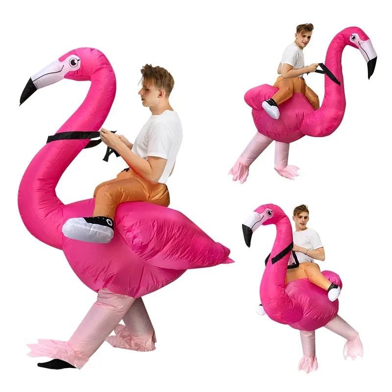 

Halloween Adult Cosplay Flamingo Inflatable Costumes Funny Carnival Costume ForMen Women Unisex Dress Inflatable Costume Party