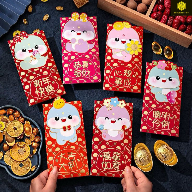 

(CLS) ANGPAO 3D ISI 6 CUTE DRAGON ULAR SNAKE IMLEK 2024 sincia kuping naga lucu chinese new year cny n