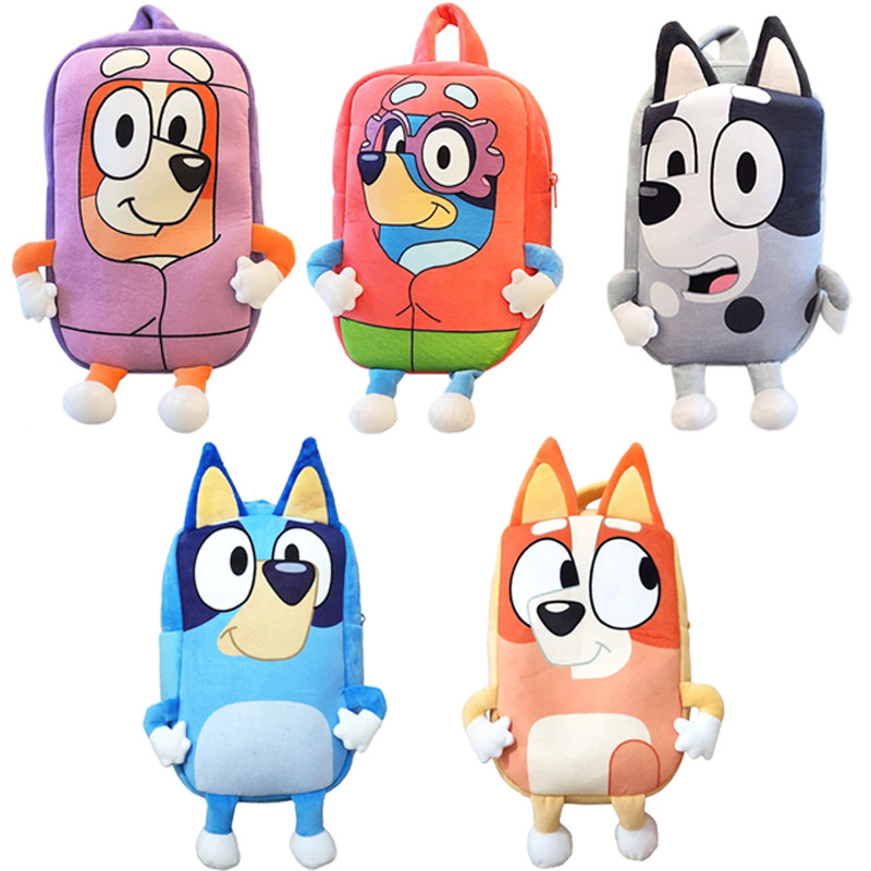 Cartoon Bluey Bingo Kindergarten Children Schoolbag Bluey Family Plush Backpack Picnic and Travel Ph