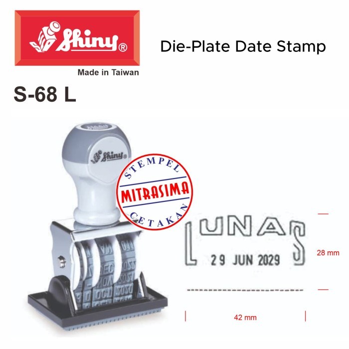 

Stempel Shiny S-68 LUNAS Die Plate Dater S68 Tipe S 68